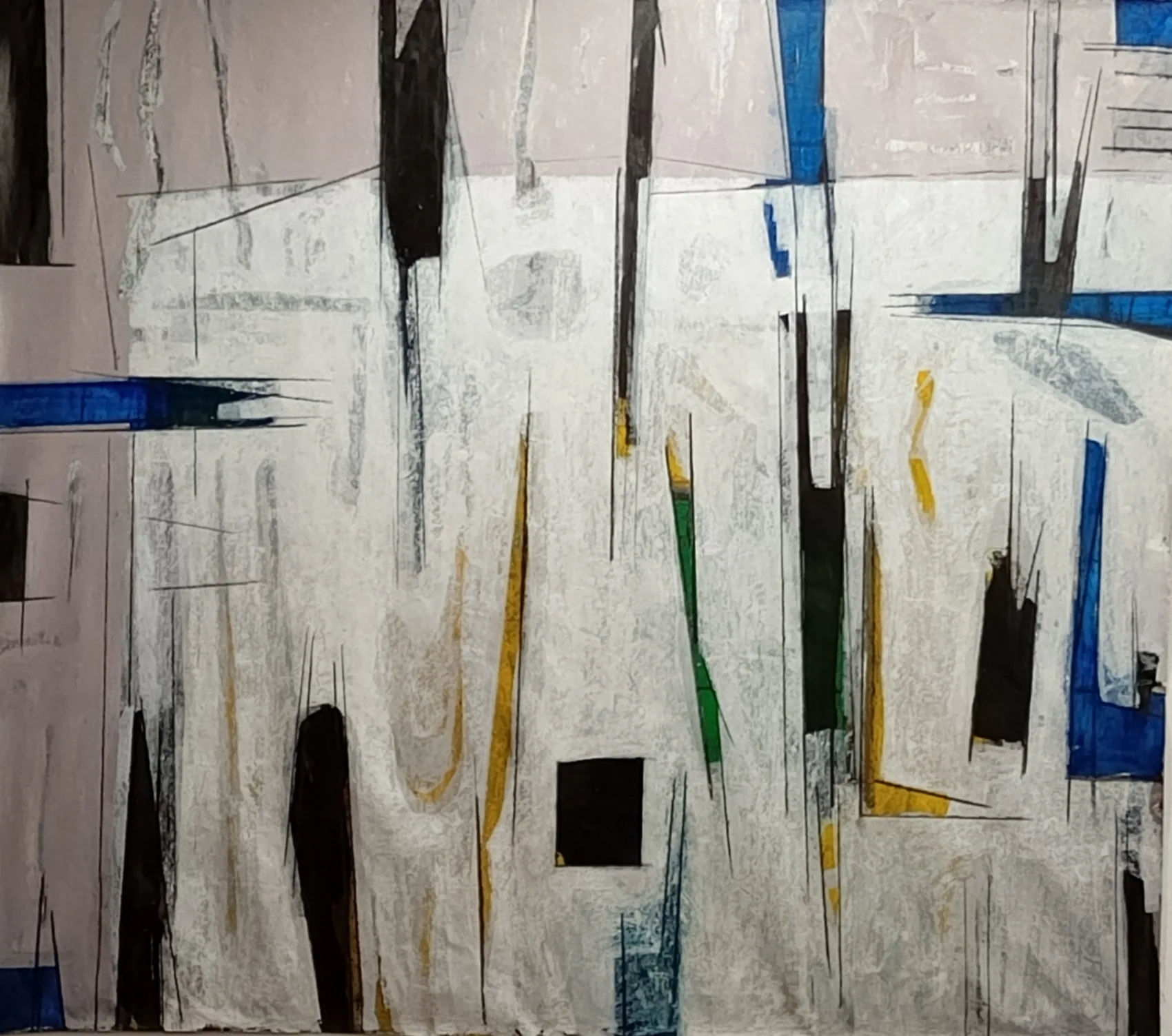 Intersección Urbana I — Mixta sobre tela, 147 × 155 cm, 2024