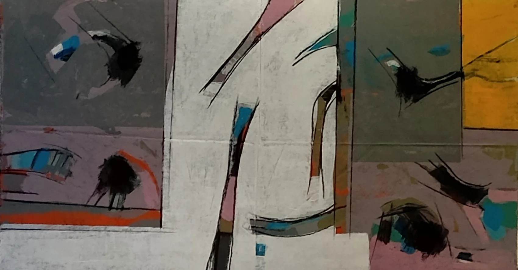 Otras Cartografías IV — Mixta sobre tela, 70 × 41 cm, 2024
